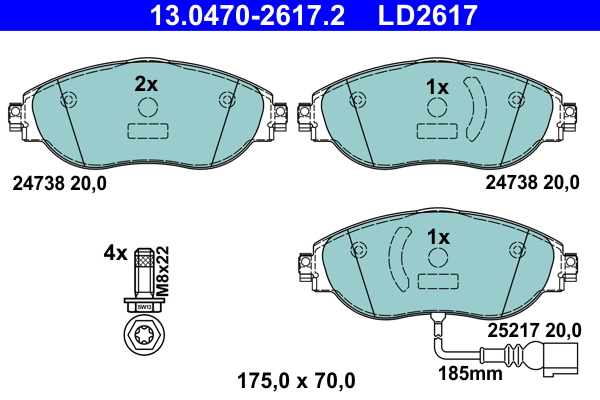 ATE Első fékbetét 13.0470-2617.2_ATE