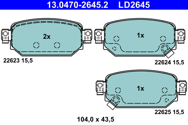 ATE Fékbetét, mind 13.0470-2645.2_ATE