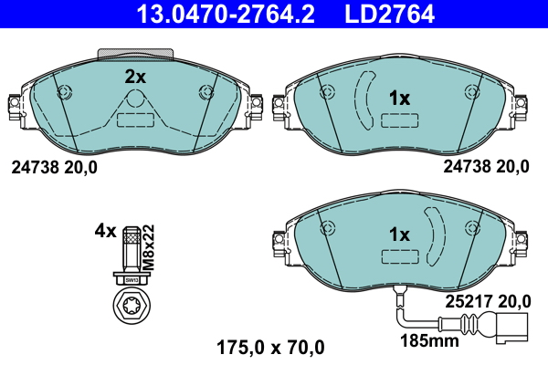 ATE Első fékbetét 13.0470-2764.2_ATE