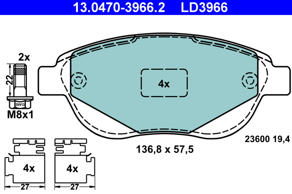 ATE Első fékbetét 13.0470-3966.2_ATE