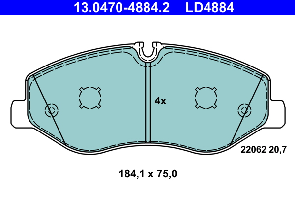 ATE Fékbetét, mind 13.0470-4884.2_ATE