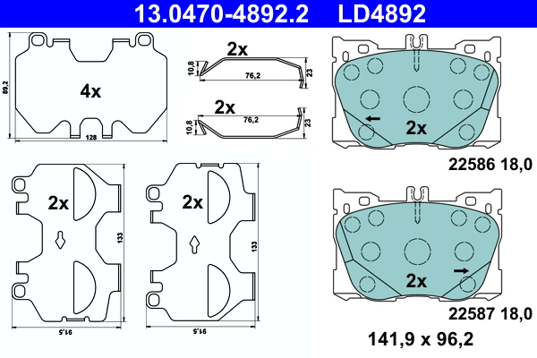 ATE Fékbetét, mind 13.0470-4892.2_ATE