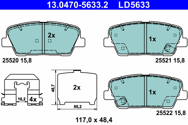 ATE Fékbetét, mind 13.0470-5633.2_ATE