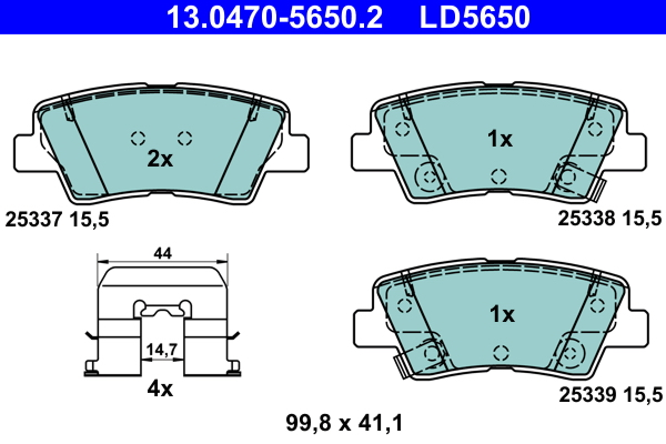 ATE Hátsó fékbetét 13.0470-5650.2_ATE