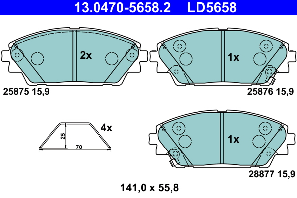 ATE Fékbetét, mind 13.0470-5658.2_ATE