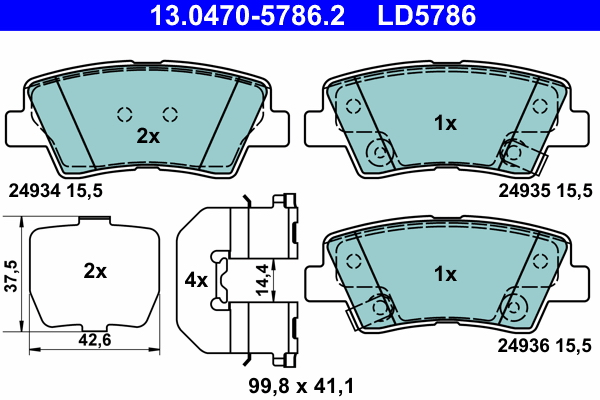 ATE Hátsó fékbetét 13.0470-5786.2_ATE