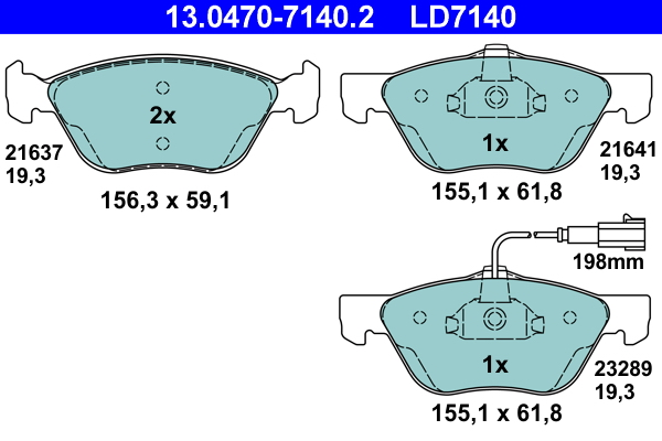 ATE Első fékbetét 13.0470-7140.2_ATE