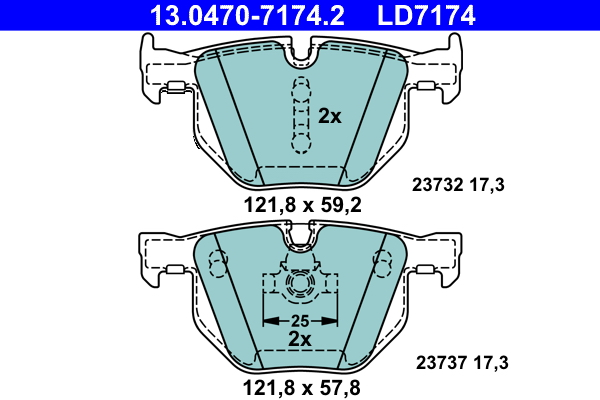 ATE Hátsó fékbetét 13.0470-7174.2_ATE