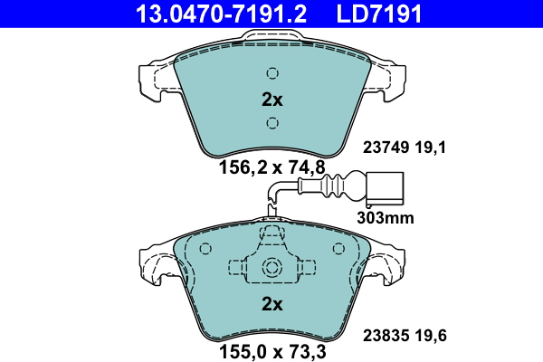 ATE Első fékbetét 13.0470-7191.2_ATE