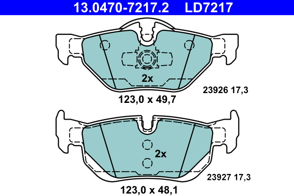 ATE Hátsó fékbetét 13.0470-7217.2_ATE