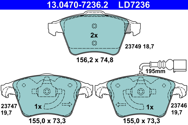 ATE Fékbetét, mind 13.0470-7236.2_ATE