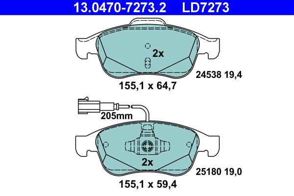 ATE Első fékbetét 13.0470-7273.2_ATE