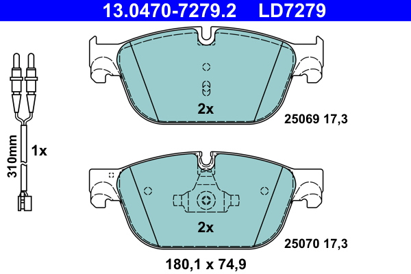 ATE Fékbetét, mind 13.0470-7279.2_ATE