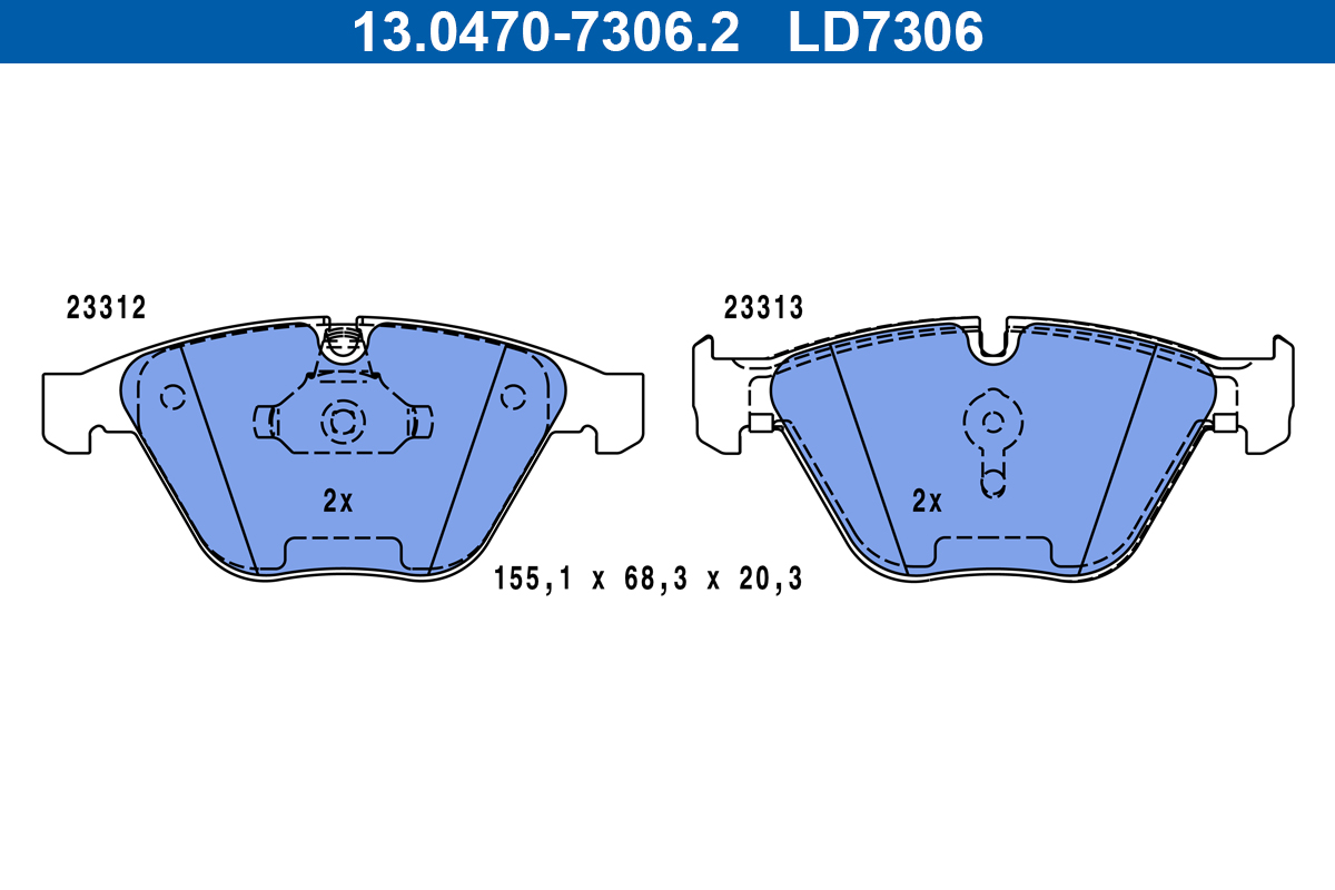 ATE Fékbetét, mind 13.0470-7306.2_ATE