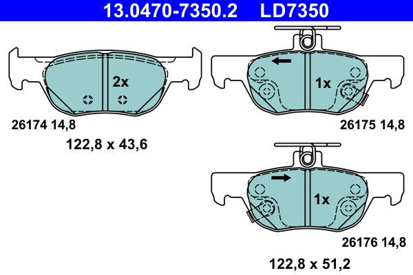 ATE Fékbetét, mind 13.0470-7350.2_ATE