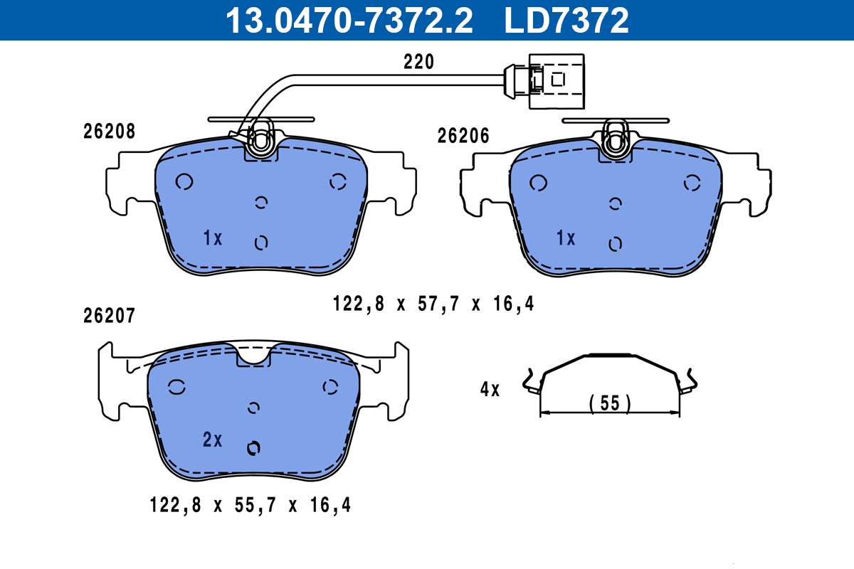 ATE Fékbetét, mind 13.0470-7372.2_ATE