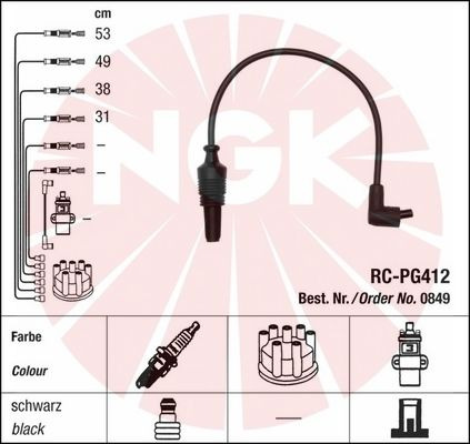 NGK Gyújtókábel készlet RC-PG412_NGK