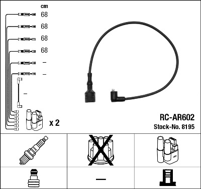 NGK Gyújtókábel készlet RC-AR602_NGK