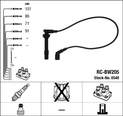 NGK Gyújtókábel készlet RC-BW205_NGK