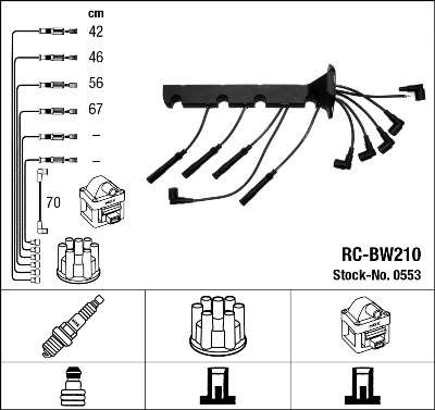 NGK Gyújtókábel készlet RC-BW210_NGK