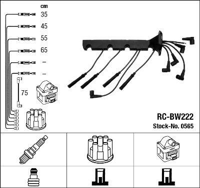 NGK Gyújtókábel készlet RC-BW222_NGK