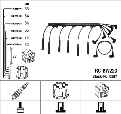 NGK Gyújtókábel készlet RC-BW223_NGK