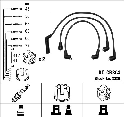 NGK Gyújtókábel készlet RC-CR304_NGK