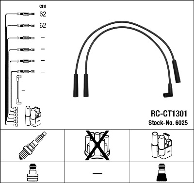 NGK Gyújtókábel készlet RC-CT1301_NGK