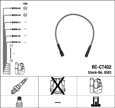 NGK Gyújtókábel készlet RC-CT402_NGK