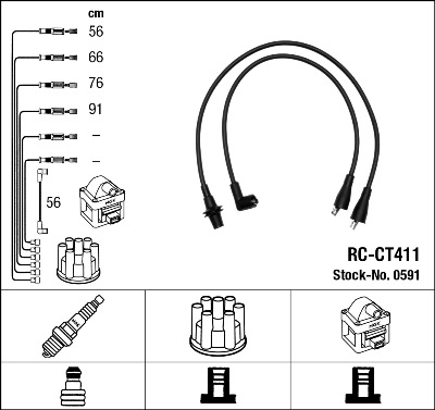 NGK Gyújtókábel készlet RC-CT411_NGK