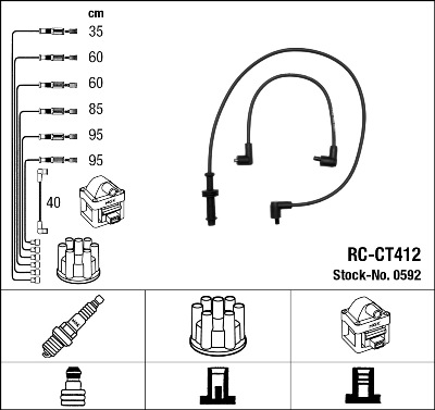 NGK Gyújtókábel készlet RC-CT412_NGK