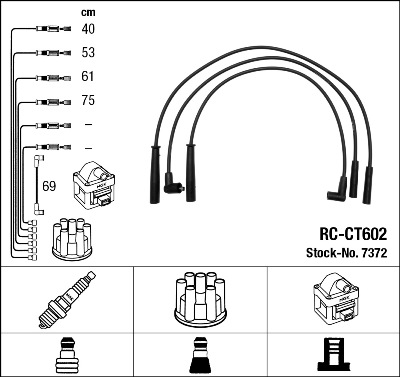 NGK Gyújtókábel készlet RC-CT602_NGK