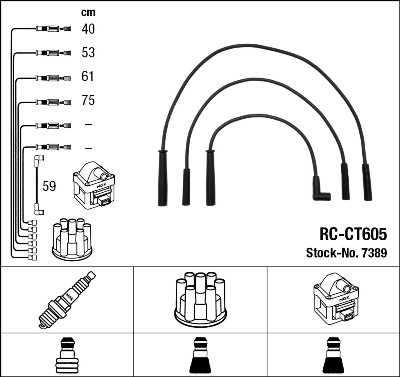 NGK Gyújtókábel készlet RC-CT605_NGK