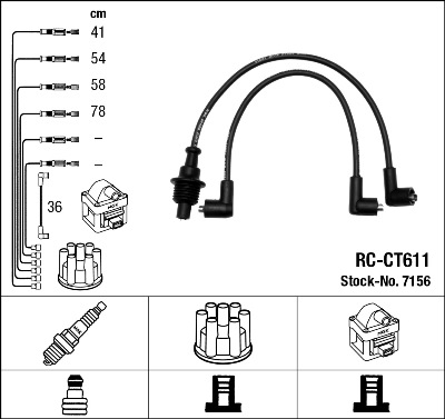 NGK Gyújtókábel készlet RC-CT611_NGK