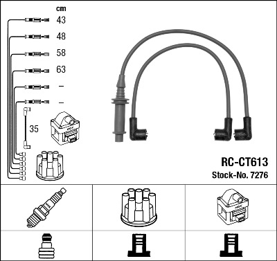 NGK Gyújtókábel készlet RC-CT613_NGK