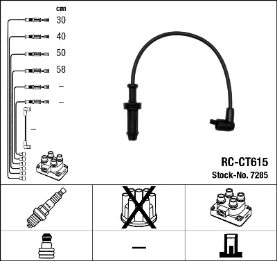 NGK Gyújtókábel készlet RC-CT615_NGK