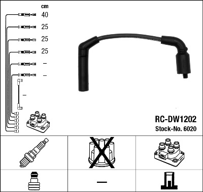 NGK Gyújtókábel készlet RC-DW1202_NGK