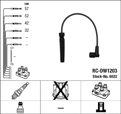 NGK Gyújtókábel készlet RC-DW1203_NGK