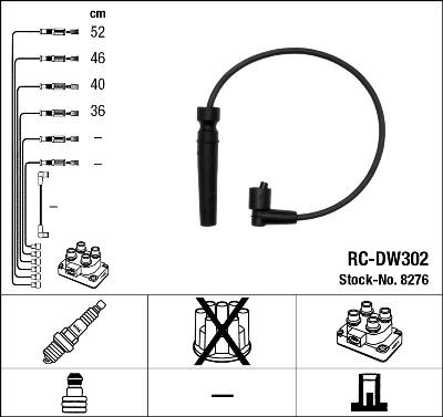 NGK Gyújtókábel készlet RC-DW302_NGK