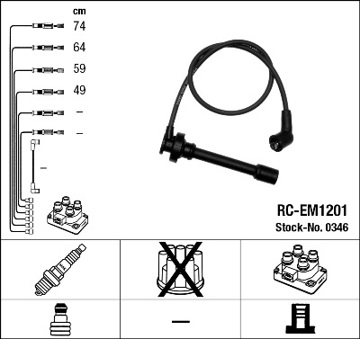 NGK Gyújtókábel készlet RC-EM1201_NGK