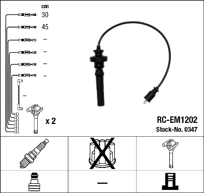 NGK Gyújtókábel készlet RC-EM1202_NGK