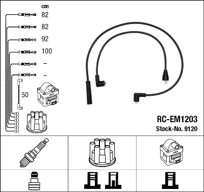 NGK Gyújtókábel készlet RC-EM1203_NGK