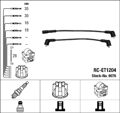 NGK Gyújtókábel készlet RC-ET1204_NGK