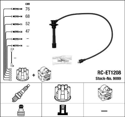 NGK Gyújtókábel készlet RC-ET1208_NGK