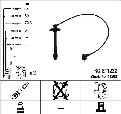 NGK Gyújtókábel készlet RCET1222_NGK