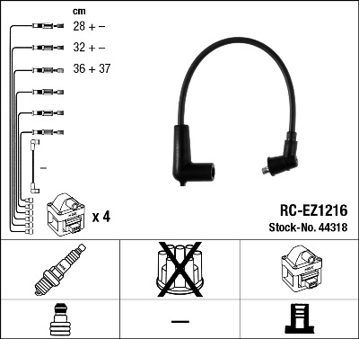 NGK Gyújtókábel készlet RC-EZ1216_NGK