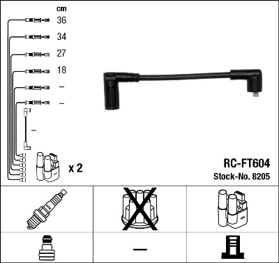 NGK Gyújtókábel készlet RC-FT604_NGK