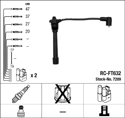 NGK Gyújtókábel készlet RC-FT632_NGK