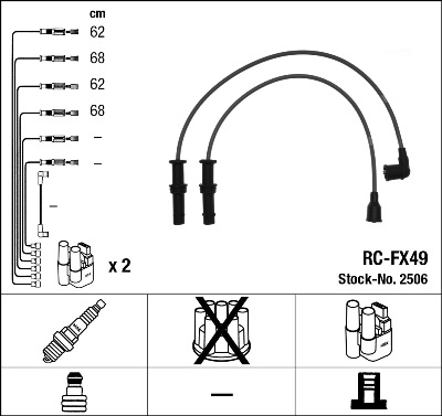 NGK Gyújtókábel készlet RC-FX49_NGK