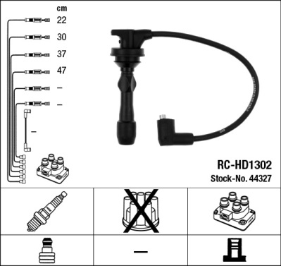 NGK Gyújtókábel készlet RCHD1302_NGK